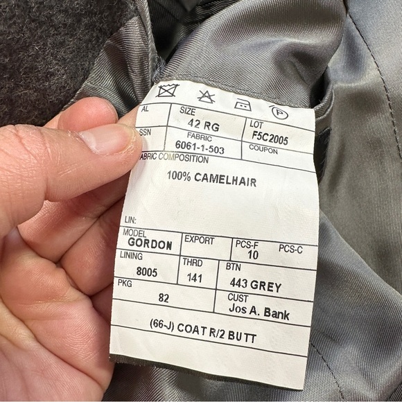Jos. A. Bank Men’s 100% Camel Hair Blazer Sport Coat Two Button Office Gray 42R - Picture 9 of 12